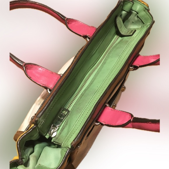 Coach Swagger 27 Carryall Rainbow Colorblock Color Satchel Handbag Purse AS IS - Picture 10 of 16